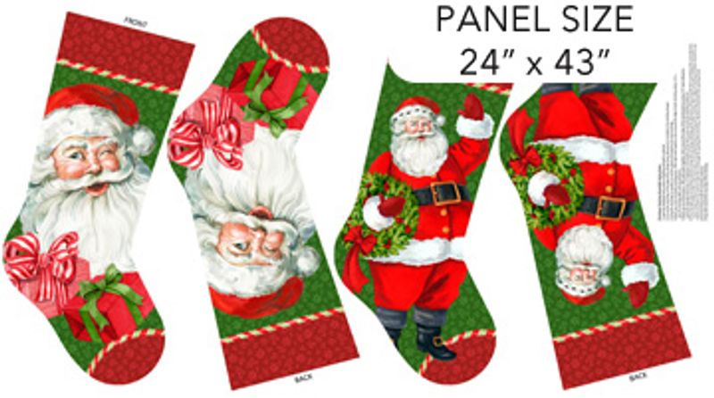 Vintage Christmas julestrømpe panel